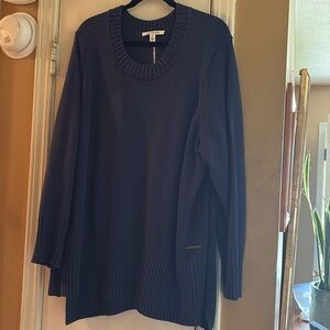 Peace Love World 100% cotton navy oversized sweater Size 3x